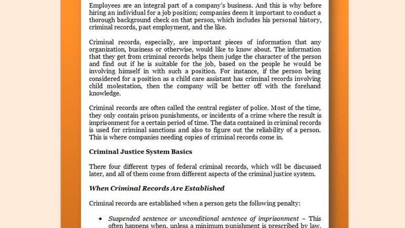 Factors To Discover Federal Criminal History Checks